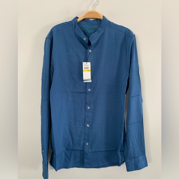 NEW PERRY ELLIS UNTUCKED SOLID SUEDE TWILL SHIRT Size: M - Picture 4 of 7